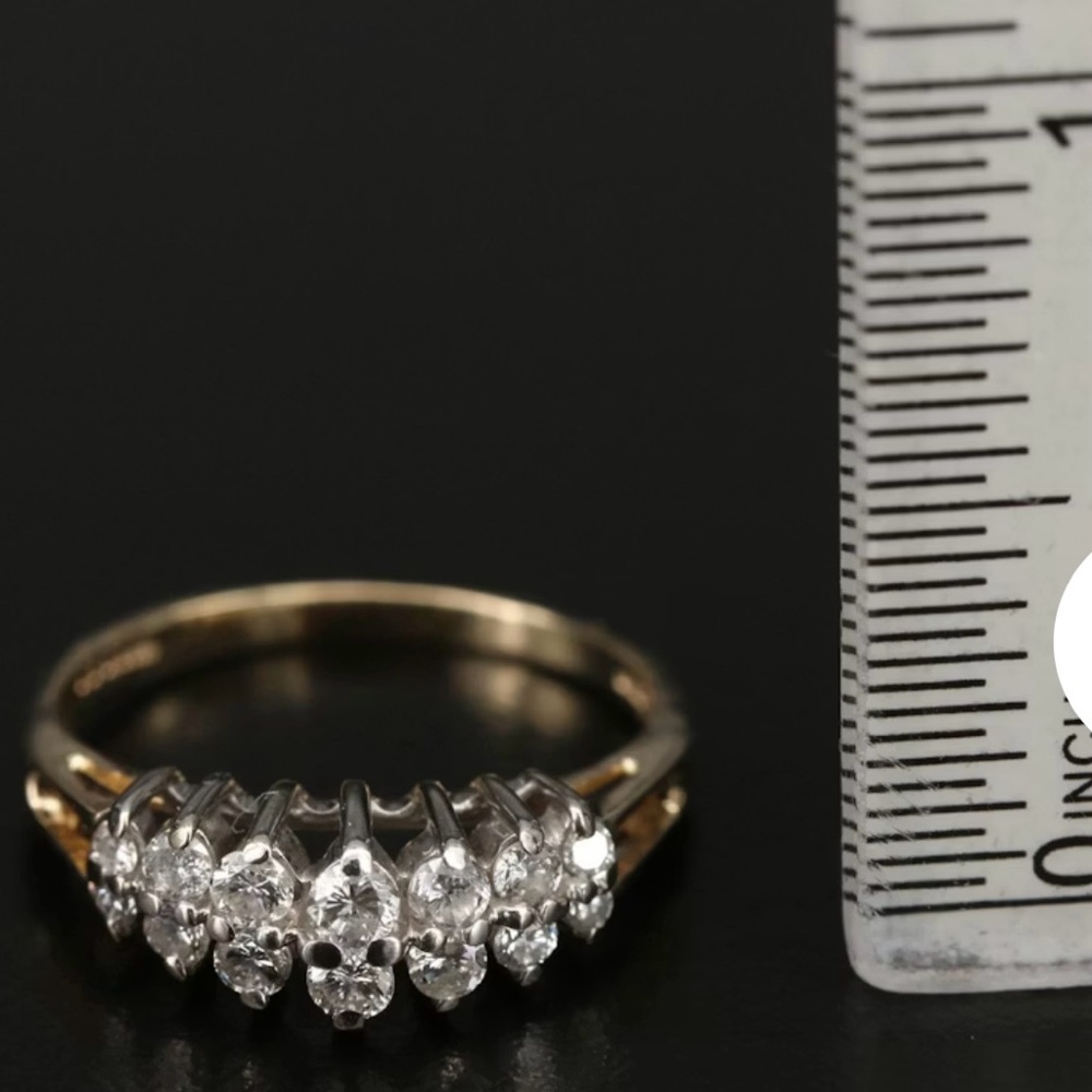 14K Diamond Pyramid Ring with Open Gallery - Picture 4 of 7